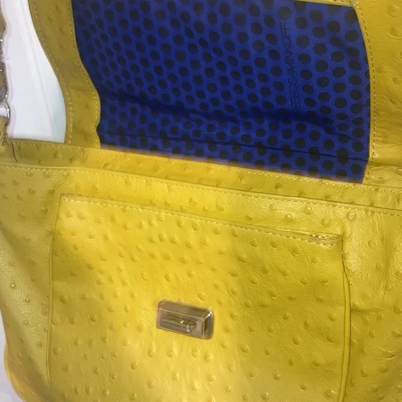🔥 FLASH SALE 🔥- navy dust bag included Mustard yellow Rebecca minkoff purse - Picture 4 of 5